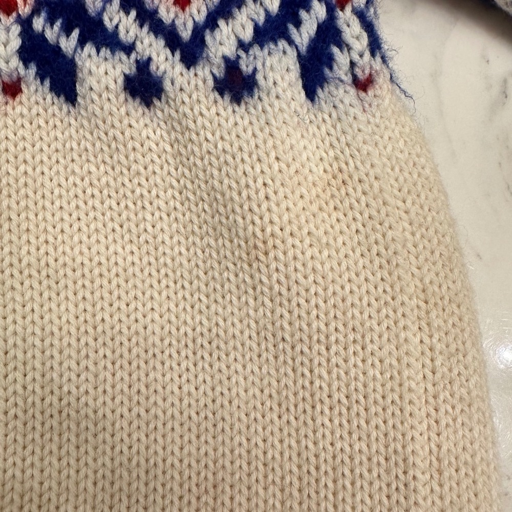 Polo Ralph Lauren Boys Ivory Fair Isle Crewneck Sweater 7 Cotton Wool Ski READ - Picture 8 of 9